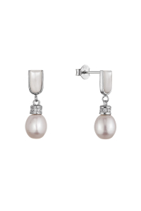 Strieborné náušnice s riečnou perlou a perleťou 21110.1 Obrázok pre Strieborné náušnice s riečnou perlou a perleťou 21110.1