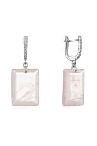 Strieborné náušnice s ruženínom 11743.3 Obrázok pre Strieborné náušnice s ruženínom 11743.3