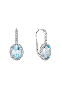 Strieborné náušnice so sky topazy 11492.3 Obrázok pre Strieborné náušnice so sky topazy 11492.3