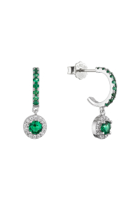 Obrázok pre Strieborné náušnice so zelenými zirkónmi 11794.3 emerald