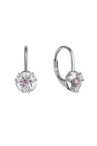Strieborné náušnice so zirkónmi 11508.3 crystal/rose Obrázok pre Strieborné náušnice so zirkónmi 11508.3 crystal/rose