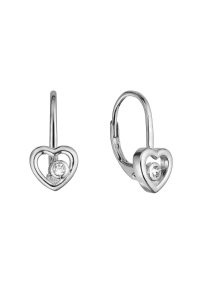 Strieborné náušnice srdca so zirkónom 11514.1 crystal Obrázok pre Strieborné náušnice srdca so zirkónom 11514.1 crystal