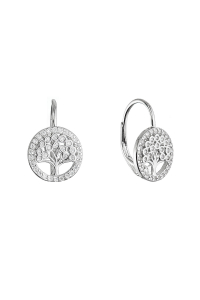 Strieborné náušnice strom života so zirkónmi 11713.1 Obrázok pre Strieborné náušnice strom života so zirkónmi 11713.1
