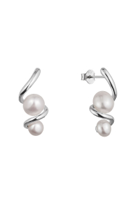 Strieborné náušnice špirála s dvoma riečnymi perlami 21109.1 Obrázok pre Strieborné náušnice špirála s dvoma riečnymi perlami 21109.1