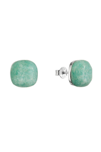 Obrázok pre Strieborné náušnice štvorec s amazonitom 11729.3