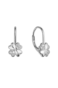 Strieborné náušnice štvorlístky so zirkónmi 11502.1 crystal Obrázok pre Strieborné náušnice štvorlístky so zirkónmi 11502.1 crystal