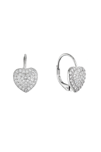 Strieborné náušnice trblietavé srdce 11714.1 Obrázok pre Strieborné náušnice trblietavé srdce 11714.1
