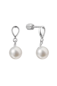 Obrázok pre Strieborné náušnice visiaca slzička s riečnou perlou 21086.1B