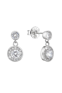 Strieborné náušnice visiace guľaté so zirkónmi 11429.1 Obrázok pre Strieborné náušnice visiace guľaté so zirkónmi 11429.1