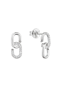 Strieborné náušnice visiace očká so zirkónmi 11439.1 crystal Obrázok pre Strieborné náušnice visiace očká so zirkónmi 11439.1 crystal