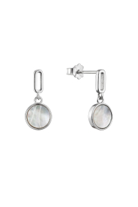 Strieborné náušnice visiace okrúhle s perleťou 11518.1 perleť Obrázok pre Strieborné náušnice visiace okrúhle s perleťou 11518.1 perleť