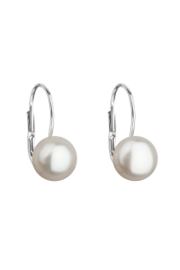 Obrázok pre Strieborné náušnice visiace s bielou riečnou perlou 21044.1