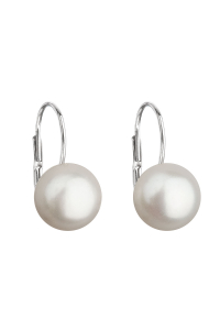 Obrázok pre Strieborné náušnice visiace s bielou riečnou perlou 21045.1