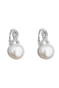 Obrázok pre Strieborné náušnice visiace s bielou riečnou perlou 21048.1
