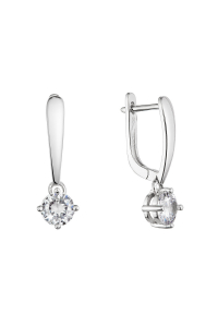 Strieborné náušnice visiace s hojdajúcim so zirkónom bielej 11452.1 Obrázok pre Strieborné náušnice visiace s hojdajúcim so zirkónom bielej 11452.1