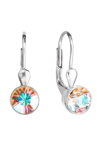 Obrázok pre Strieborné náušnice visiace s kryštálmi ab efekt okrúhle 31112.2