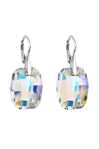 Obrázok pre Strieborné náušnice visiace s kryštálmi Swarovski ab efekt obdĺžnik 31297.2