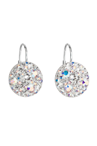 Obrázok pre Strieborné náušnice visiace s kryštálmi Swarovski ab efekt okrúhle 31176.2