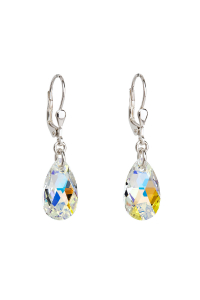 Obrázok pre Strieborné náušnice visiace s kryštálmi Swarovski AB efekt slza 31063.2