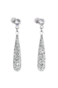 Obrázok pre Strieborné náušnice visiace s kryštálmi Swarovski biela slza 31163.1