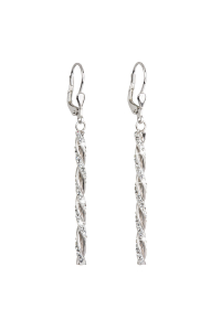 Obrázok pre Strieborné náušnice visiace s kryštálmi Swarovski biele 31128.1