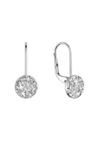 Obrázok pre Strieborné náušnice visiace s kryštálmi Swarovski biele malé 31321.1 crystal
