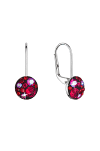 Obrázok pre Strieborné náušnice visiace s kryštálmi Swarovski červené malé 31321.3 cherry