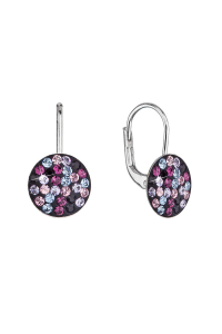 Obrázok pre Strieborné náušnice visiace s kryštálmi Swarovski fialové jemné 31315.3 magic violet