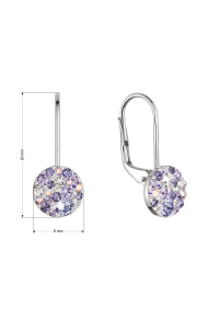 Obrázok pre Strieborné náušnice visiace s kryštálmi Swarovski fialové malé 31321.3 violet