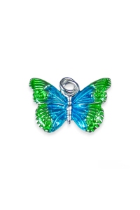 Obrázok pre Strieborný prívesok Motýľ modro-zelený