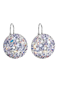 Obrázok pre Strieborné náušnice visiace s kryštálmi Swarovski fialové okrúhle 31161.3 violet