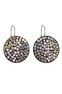 Obrázok pre Strieborné náušnice visiace s kryštálmi Swarovski mesačné okrúhle 31161.3 moonlight