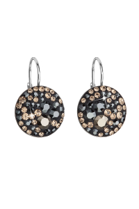 Obrázok pre Strieborné náušnice visiace s kryštálmi Swarovski mix farieb okrúhle 31176.4 colorado