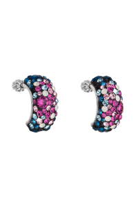 Obrázok pre Strieborné náušnice visiace s kryštálmi Swarovski mix farieb polkruh 31164.4 galaxy