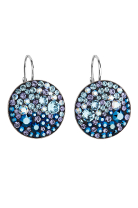 Obrázok pre Strieborné náušnice visiace s kryštálmi Swarovski modré okrúhle 31161.3 blue style