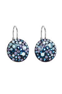Obrázok pre Strieborné náušnice visiace s kryštálmi Swarovski modré okrúhle 31176.3 blue style