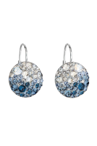 Obrázok pre Strieborné náušnice visiace s kryštálmi Swarovski modré okrúhle 31176.3 ice blue