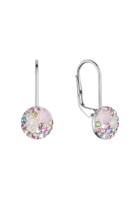 Obrázok pre Strieborné náušnice visiace s kryštálmi Swarovski ružové malé 31321.3 magic rose