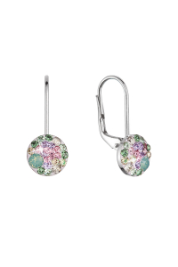 Obrázok pre Strieborné náušnice visiace s kryštálmi Swarovski zelené malé 31321.3 sakura