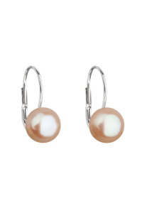 Obrázok pre Strieborné náušnice visiace s oranžovou riečnou perlou 21044.3