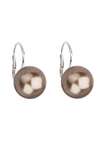 Obrázok pre Strieborné náušnice visiace s perlou bronzové okrúhle 31144.3 bronze