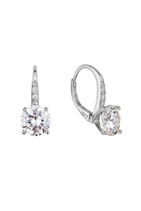 Strieborné náušnice visiace s veľkým zirkónom biele 11451.1 Obrázok pre Strieborné náušnice visiace s veľkým zirkónom biele 11451.1