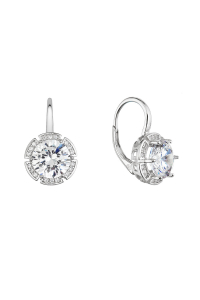 Strieborné náušnice visiace s veľkým zirkónom okrúhle biele 11470.1 Obrázok pre Strieborné náušnice visiace s veľkým zirkónom okrúhle biele 11470.1