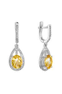 Strieborné náušnice visiace slzy so žltým zirkónom 11480.3 citrine Obrázok pre Strieborné náušnice visiace slzy so žltým zirkónom 11480.3 citrine