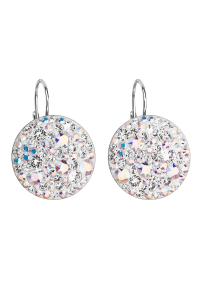 Obrázok pre Strieborné náušnice visiace so Swarovski kryštálmi ab efekt okrúhle 31161.2