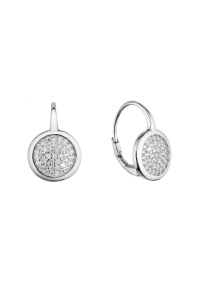 Strieborné náušnice visiace so zirkónmi biele okrúhle 11454.1 Obrázok pre Strieborné náušnice visiace so zirkónmi biele okrúhle 11454.1