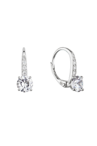 Strieborné náušnice visiace so zirkónmi bielej 11450.1 Obrázok pre Strieborné náušnice visiace so zirkónmi bielej 11450.1