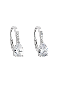 Strieborné náušnice visiace so zirkónom biela slza 11206.1 Obrázok pre Strieborné náušnice visiace so zirkónom biela slza 11206.1