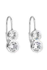 Strieborné náušnice visiace so zirkónom v bielej farbe 11170.1 Obrázok pre Strieborné náušnice visiace so zirkónom v bielej farbe 11170.1