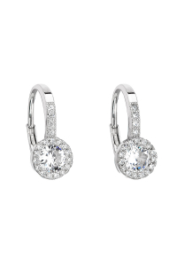 Strieborné náušnice visiace so zirkónom v bielej farbe 11202.1 Obrázok pre Strieborné náušnice visiace so zirkónom v bielej farbe 11202.1